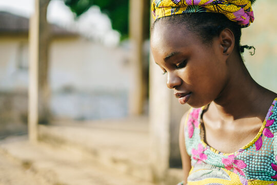 Charming local girl in Gambian village