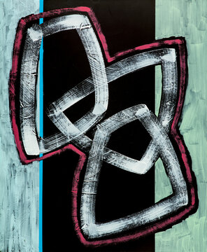 Interlocking Shapes with Broken Brushwork .