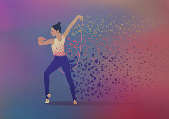 Ballerina Dancer With Flowers