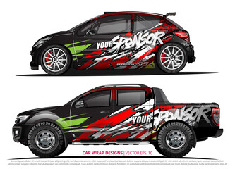 Race car wrap design vector for vehicle vinyl sticker and automotive decal livery
