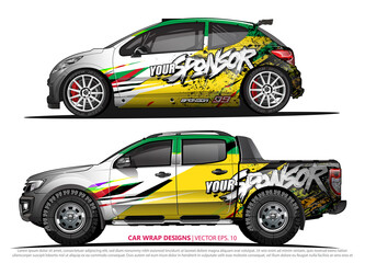 Race car wrap design vector for vehicle vinyl sticker and automotive decal livery
