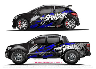 Race car wrap design vector for vehicle vinyl sticker and automotive decal livery
