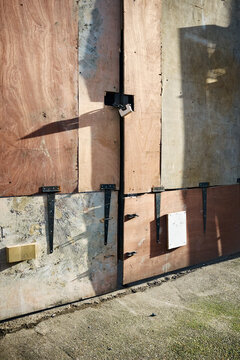 Locked wooden door