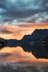 sunset over the lake