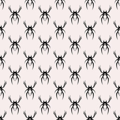 Abstract pattern tattoo spider sketch. Artistic death metal logo design. Black illustration in Metalcore style on a white background.