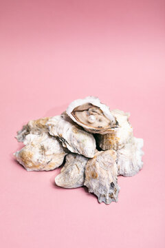 Oyster With Pearl Atop Pile