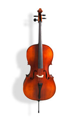 Fototapeta na wymiar Cello string music instrument isolated on white