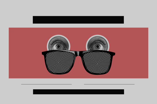 Collage With Eyes And Hypno Glasses