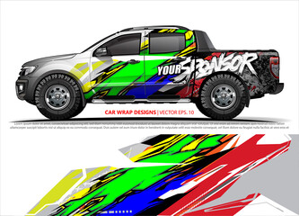 vehicle livery graphic vector. abstract grunge background design for vehicle vinyl wrap and car branding 