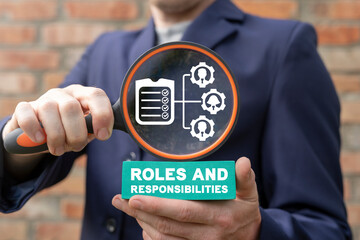 Concept of roles and responsibilities. Business Motivation Strategy Professional Successful Team...