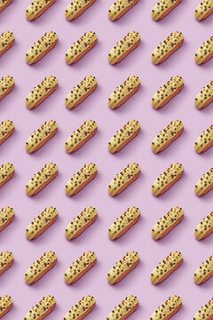 Pattern of tasty eclairs