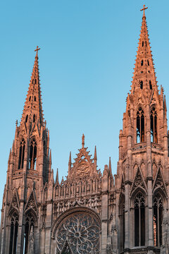 Sunset over Rouen Abbatiale Saint-Ouen