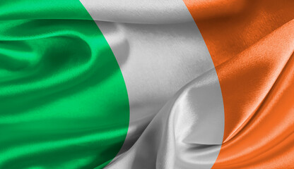 Obraz premium National flag Ireland silk background