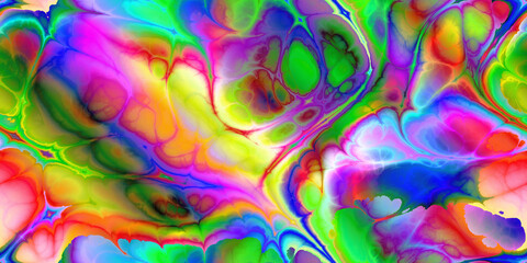 Fototapeta na wymiar Melted Crayons - vivid spectrum marbleized seamless tile
