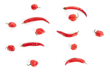 Red peppers isolated