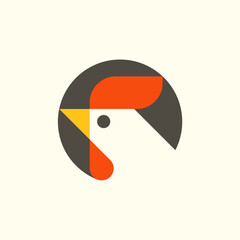 Abstract geometric rooster logo. Modern chicken design. Cock isolated modern illustration © DOBRYI VECHIR STUDYA