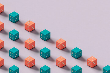 colorful gambling dice. 3d render