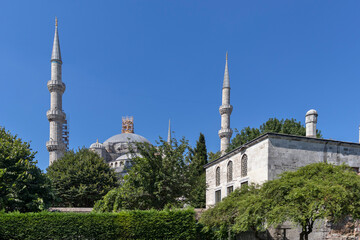 Fototapeta na wymiar Panorama of Sultanahmet Square in city of Istanbul, Turkey