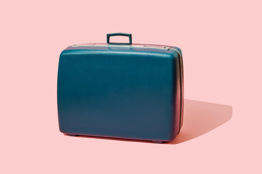 blue retro suitcase