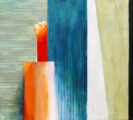 A painting based on memories of an interior scene.