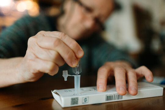 One of Covid rapid tests steps