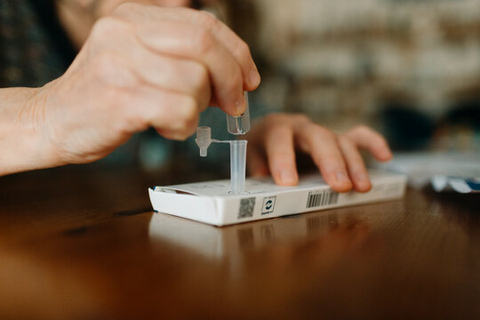 One of Covid rapid tests steps