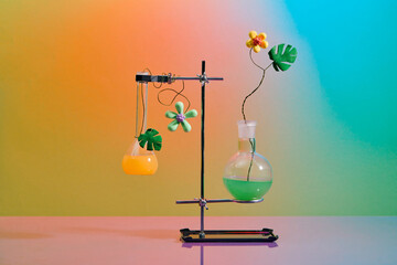 laboratory and research with alternative herb medicine natural skin care