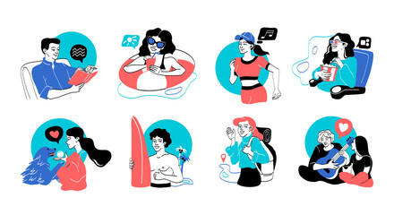 Collection of vacation activities