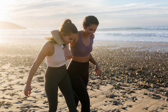 Two friends training - Powered by Adobe