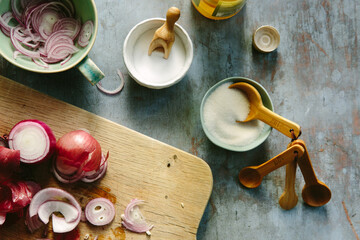 Preparation of quick pickled onions