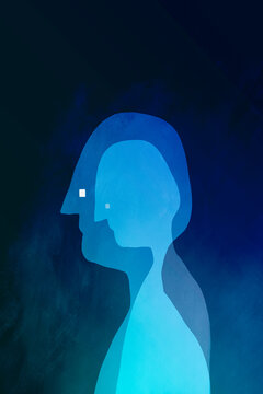 Sad inside, an illustrated little figure.