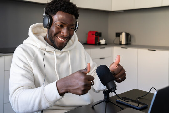 Podcaster Recording Himself