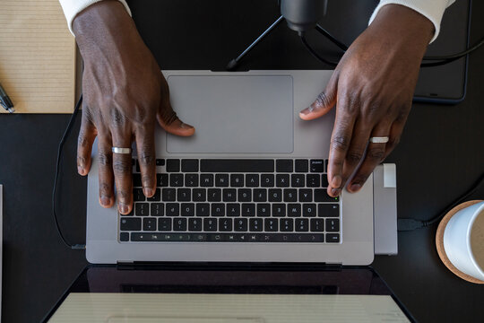 Hands On The Laptop Keyboard