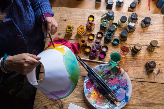 painting on a lampshade