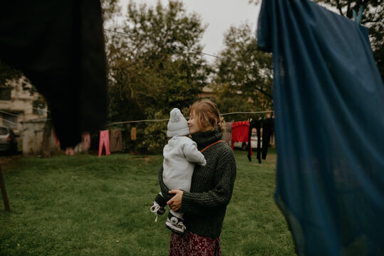 woman with child
