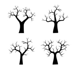 Fototapeta premium Set vector Trees