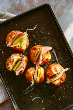 Mini stuffed baked potatoes