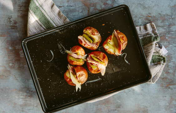 Mini stuffed baked potatoes