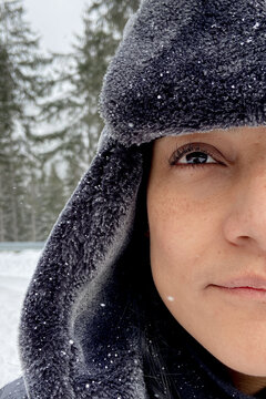 Winter Half-face Portrait