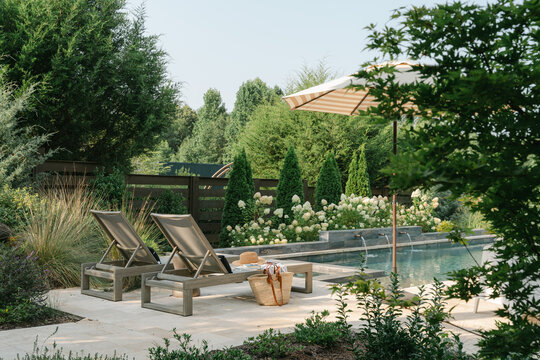 Lifestyle image of a luxury backyard pool