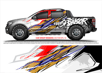 Race car wrap design vector for vehicle vinyl sticker and automotive decal livery
