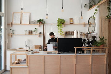 Barista working in a coffee shop