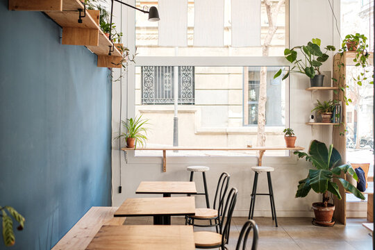 Interior of an empty coffee house