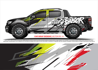 Race car wrap design vector for vehicle vinyl sticker and automotive decal livery
