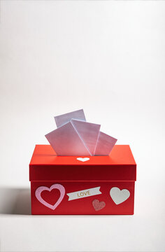 Valentines Stuffed Into Heart Mailbox