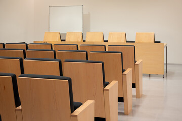 Rows of seats in spacious meeting room