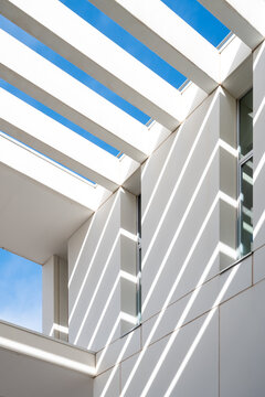 Modern building against blue sky