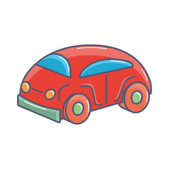 Plakat Isolated colored car toy icon flat design Vector