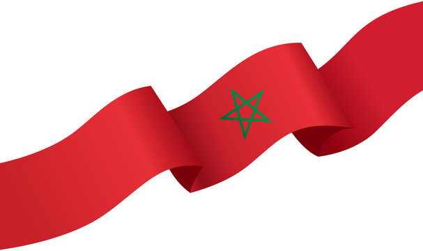 Morocco flag wave  isolated  on png or transparent background,Symbol Morocco,template for banner,card,advertising ,promote,and business matching country poster, vector illustration