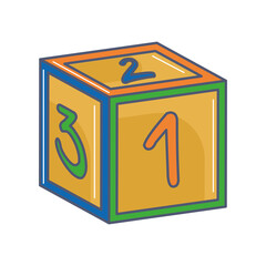 Isolated cube toy icon flat design Vector